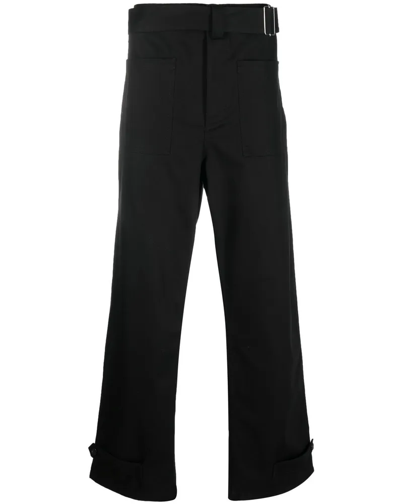 Alexander McQueen Gerade Hose mit Schnallen - Schwarz Schwarz