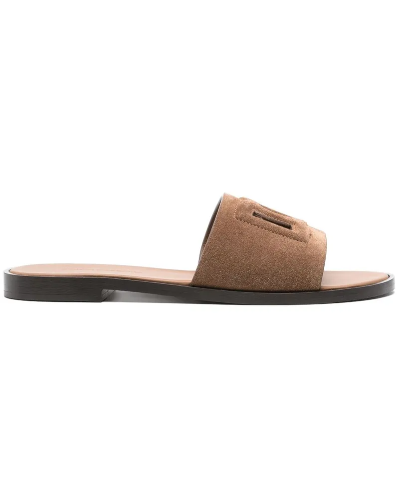 Dolce & Gabbana Wildledersandalen mit DG-Logo - Braun Braun