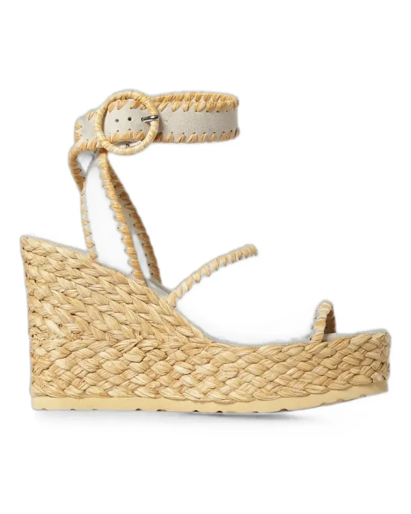 Paloma Barceló suede wedge heeled sandals - Nude Nude