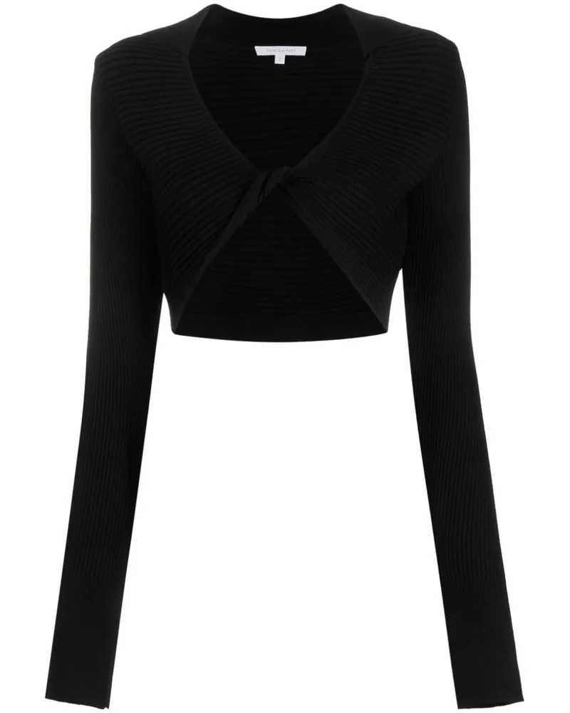 Patrizia Pepe Langarmshirt mit U-Ausschnitt - Schwarz Schwarz