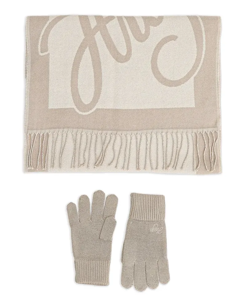 HUGO BOSS Schal-Set mit Fransensaum - Nude Nude