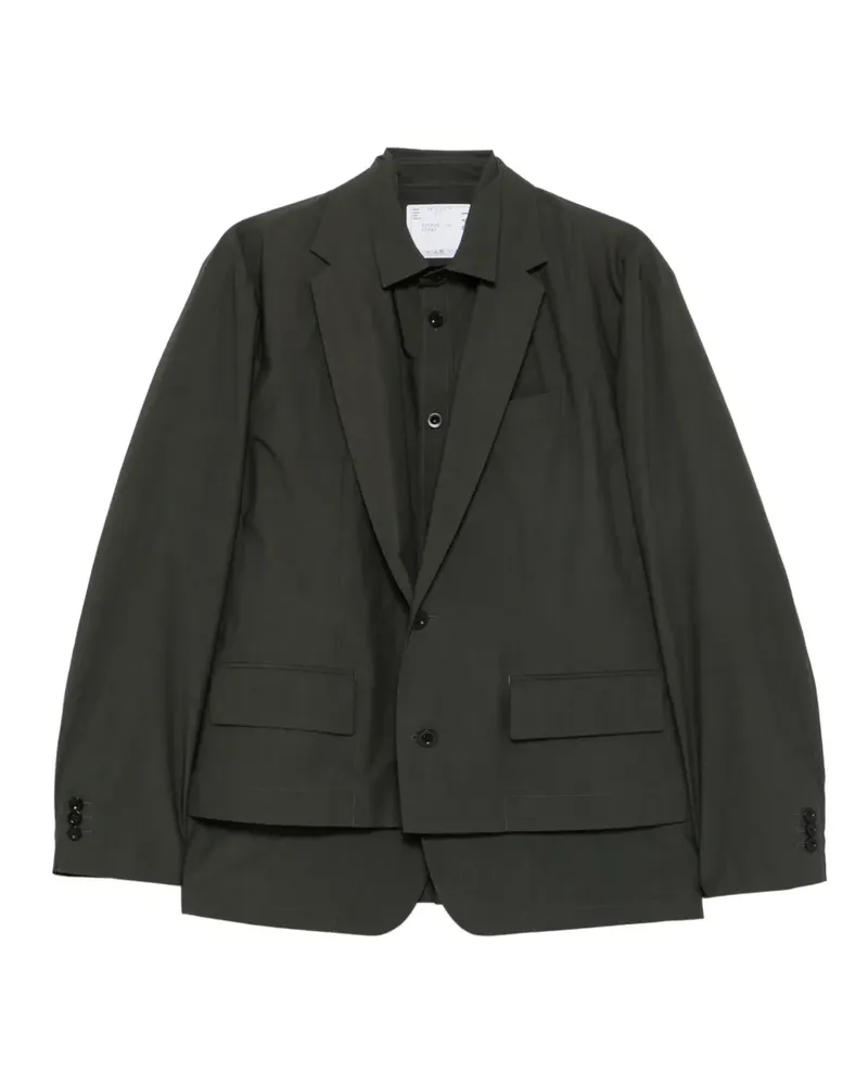 Sacai layered single-breasted blazer - Grün Grün