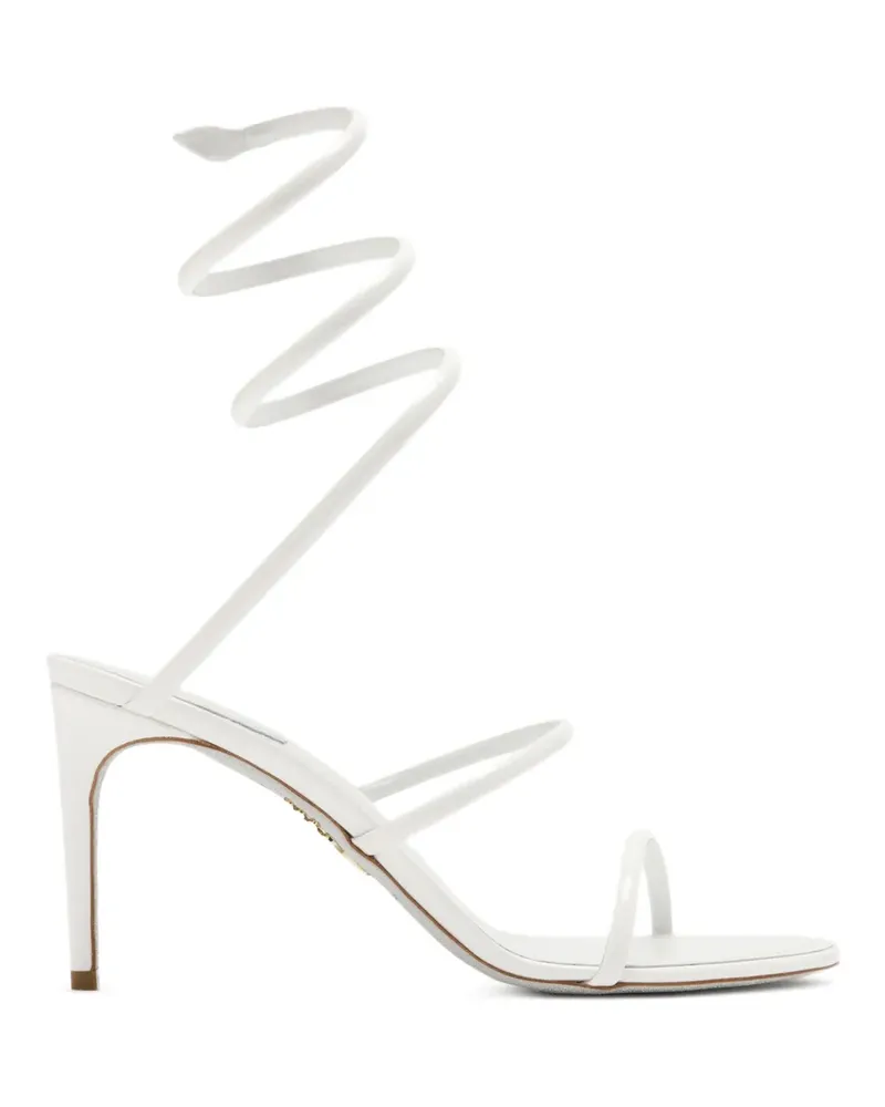René Caovilla Cleo Sandalen aus Lackleder - Weiß Weiß