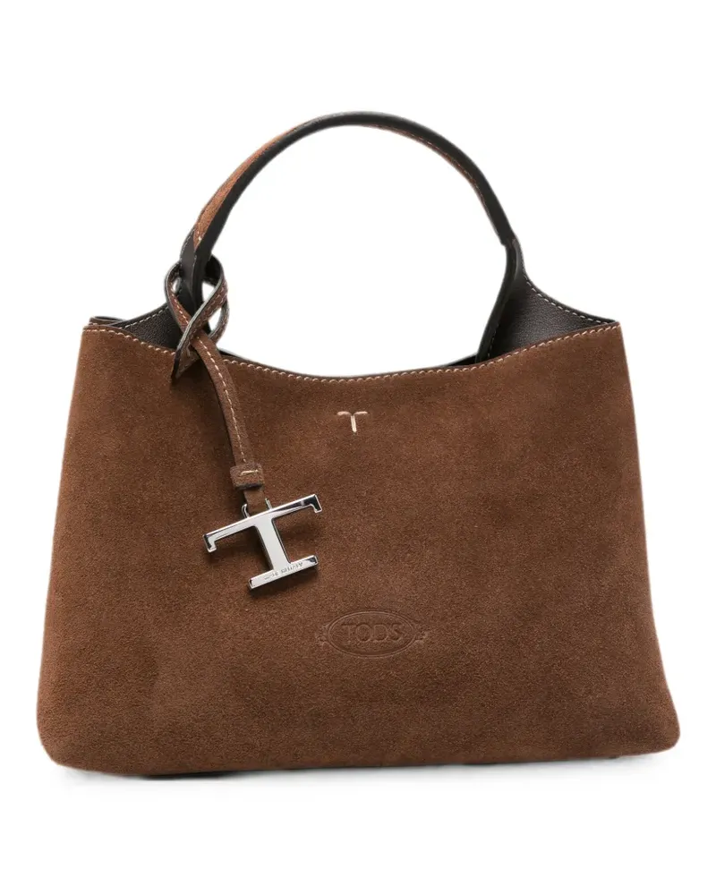 TOD'S micro suede tote bag - Braun Braun