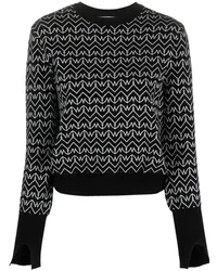 Patrizia Pepe Pullover mit Monogramm Schwarz