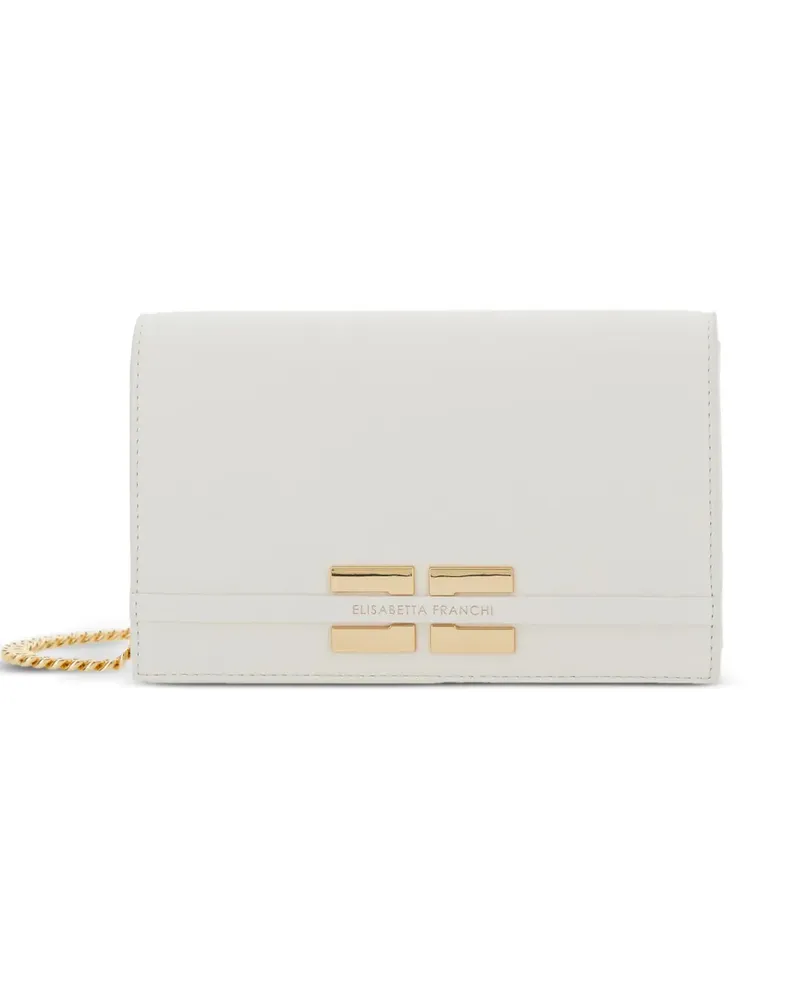 Elisabetta Franchi Lettering Chain Clutch - Weiß Weiß