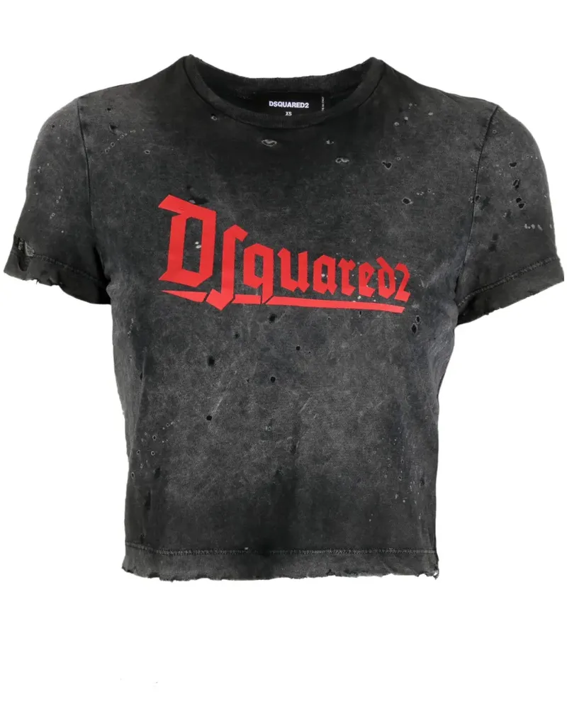 Dsquared2 T-Shirt mit Logo-Print - Grau Grau