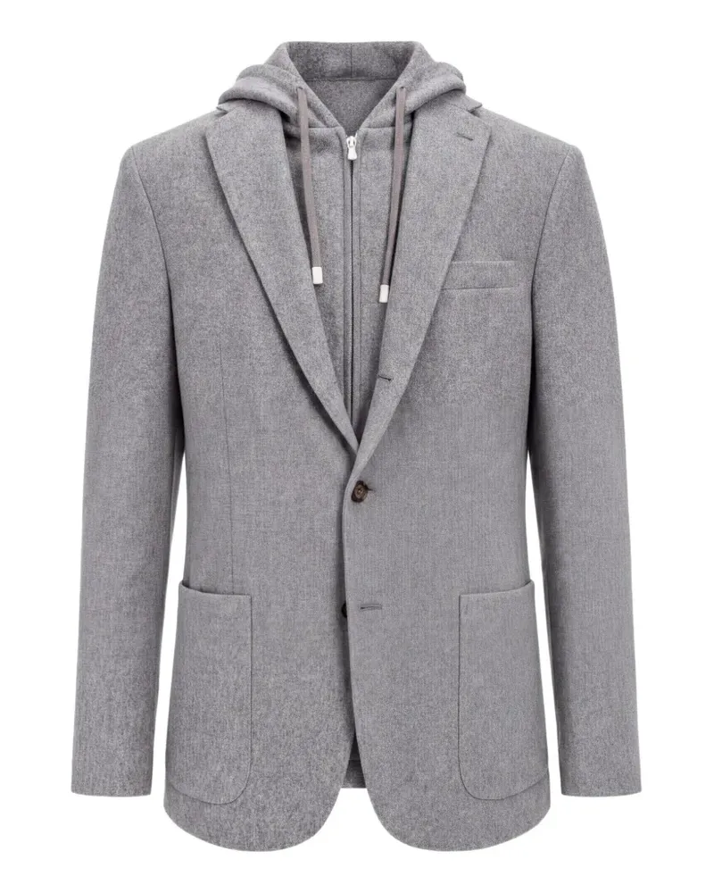 Eleventy Langärmelige Kapuzenjacke - Grau Grau