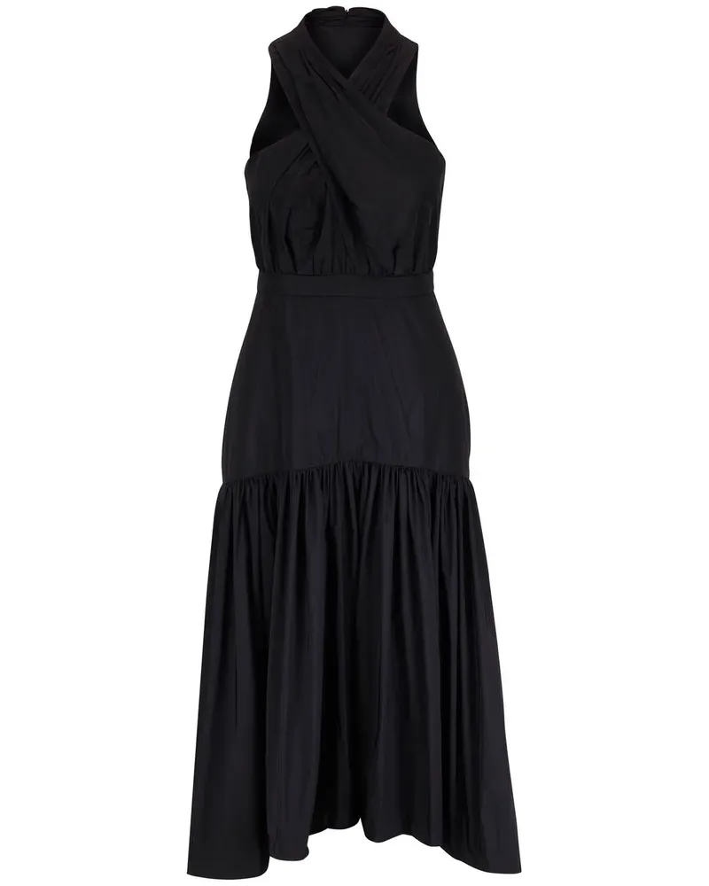 Veronica Beard Midikleid mit überkreuzten Details - Schwarz Schwarz