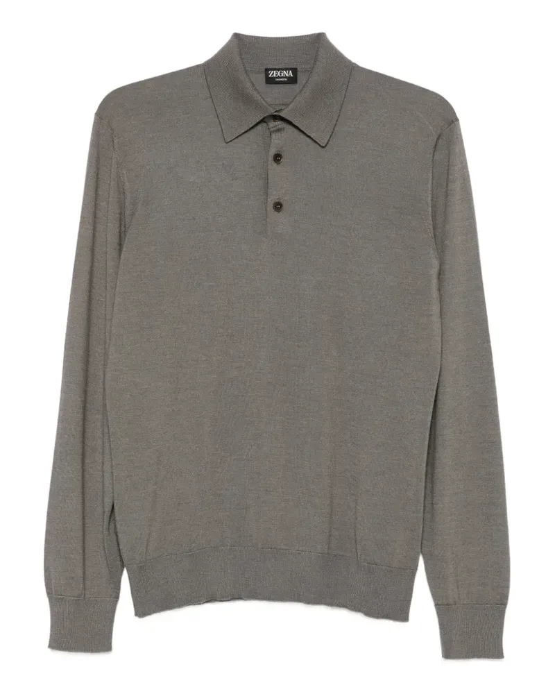 Ermenegildo Zegna Langärmeliges Poloshirt - Grau Grau