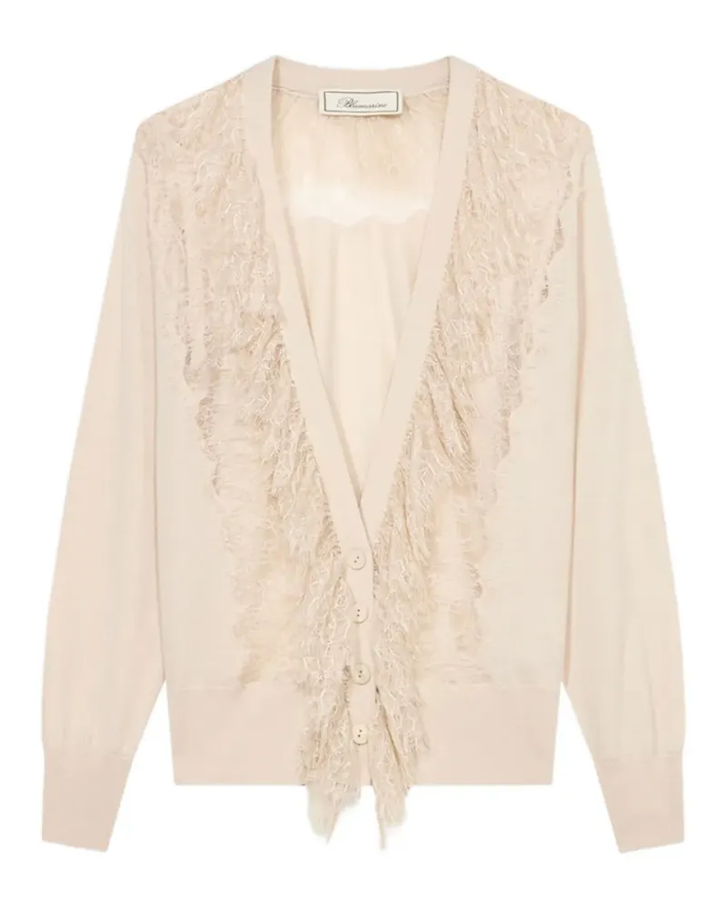 Blumarine Cardigan mit Spitzenbesatz - Nude Nude