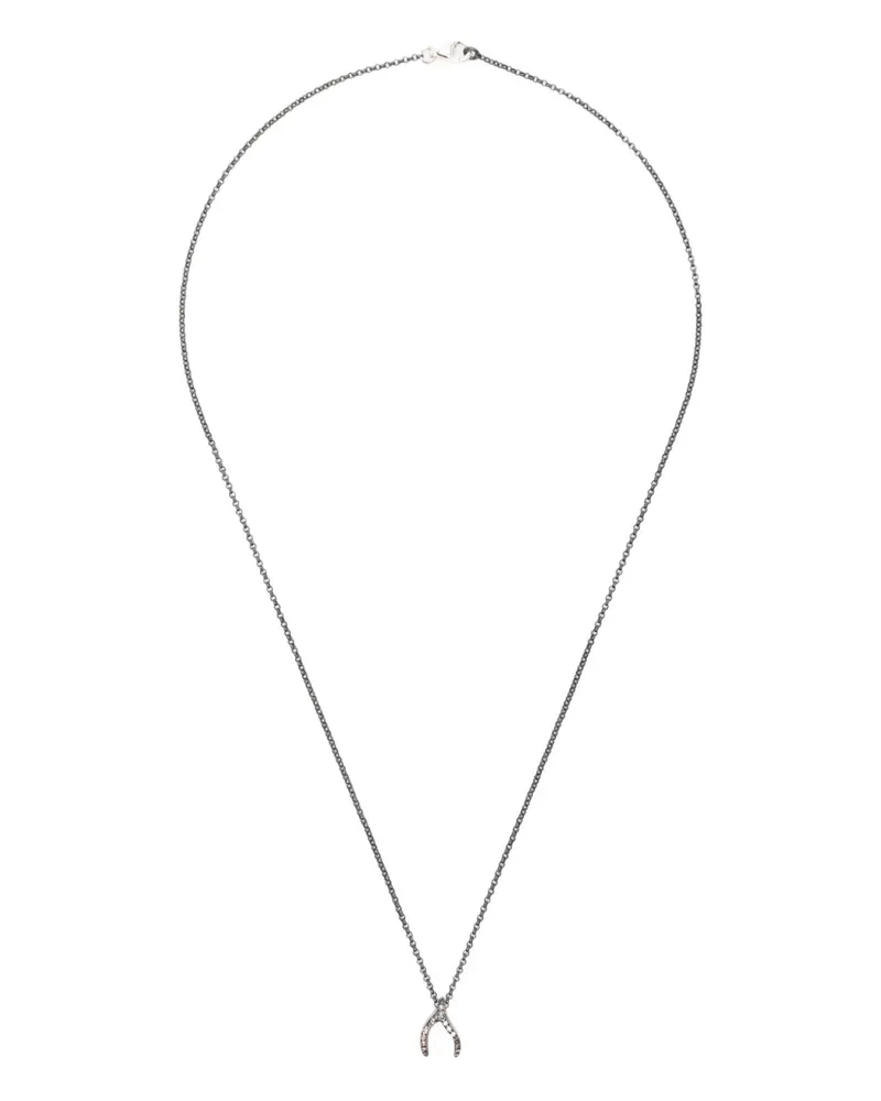 Rosa Maria Lucky-Bone-Halskette aus Sterlingsilber mit Diamanten Silber