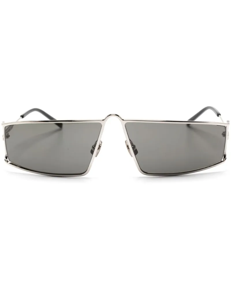Saint Laurent Eckige Sonnenbrille - Silber Silber