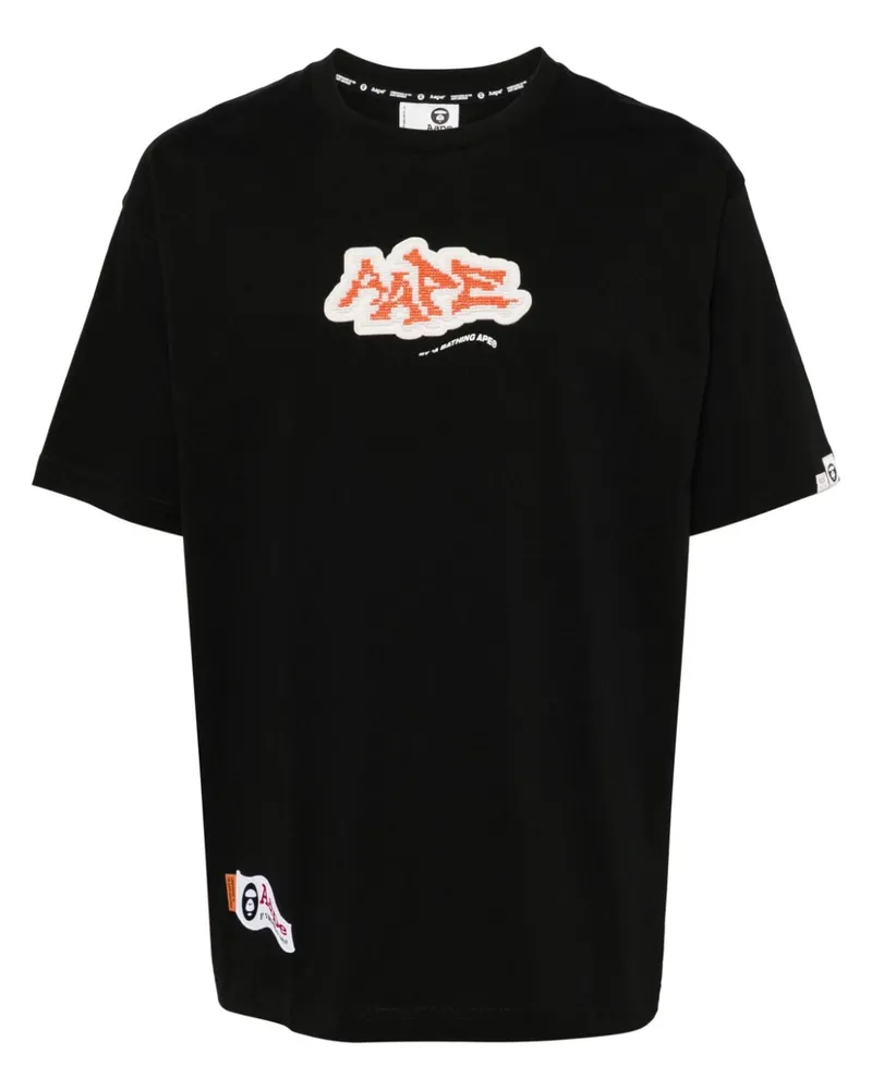 BAPE T-Shirt mit Logo-Verzierung - Schwarz Schwarz