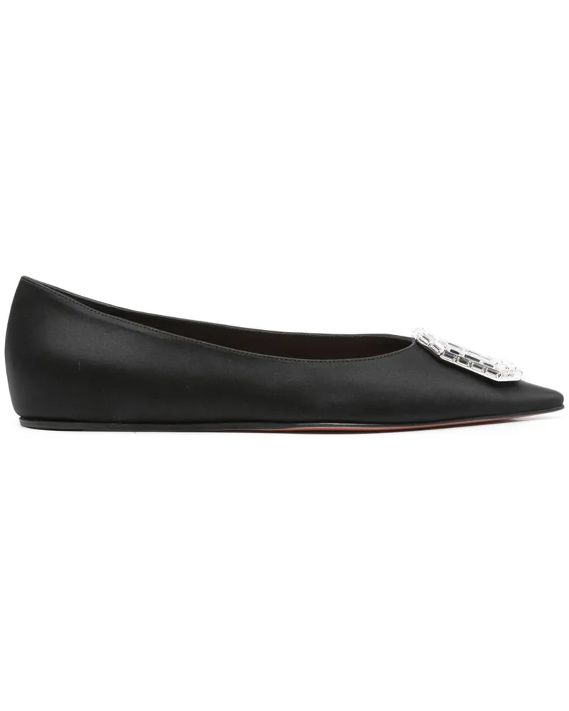 Amina Muaddi Camelia Ballerinas - Schwarz Schwarz