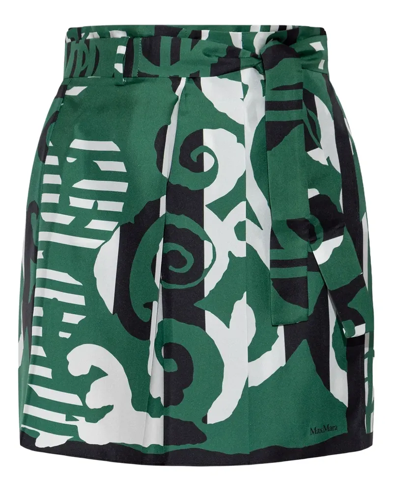 Max Mara High-Waist-Rock mit Print - Grün Grün