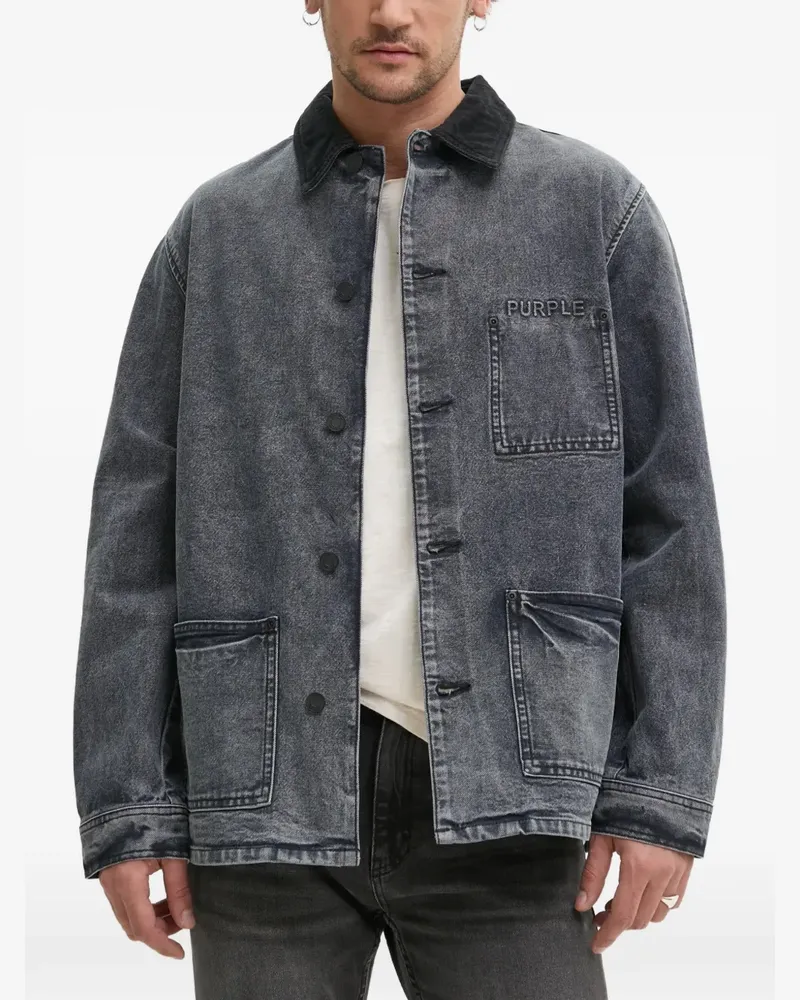 PURPLE BRAND corduroy-detail buttoned jacket - Blau Blau