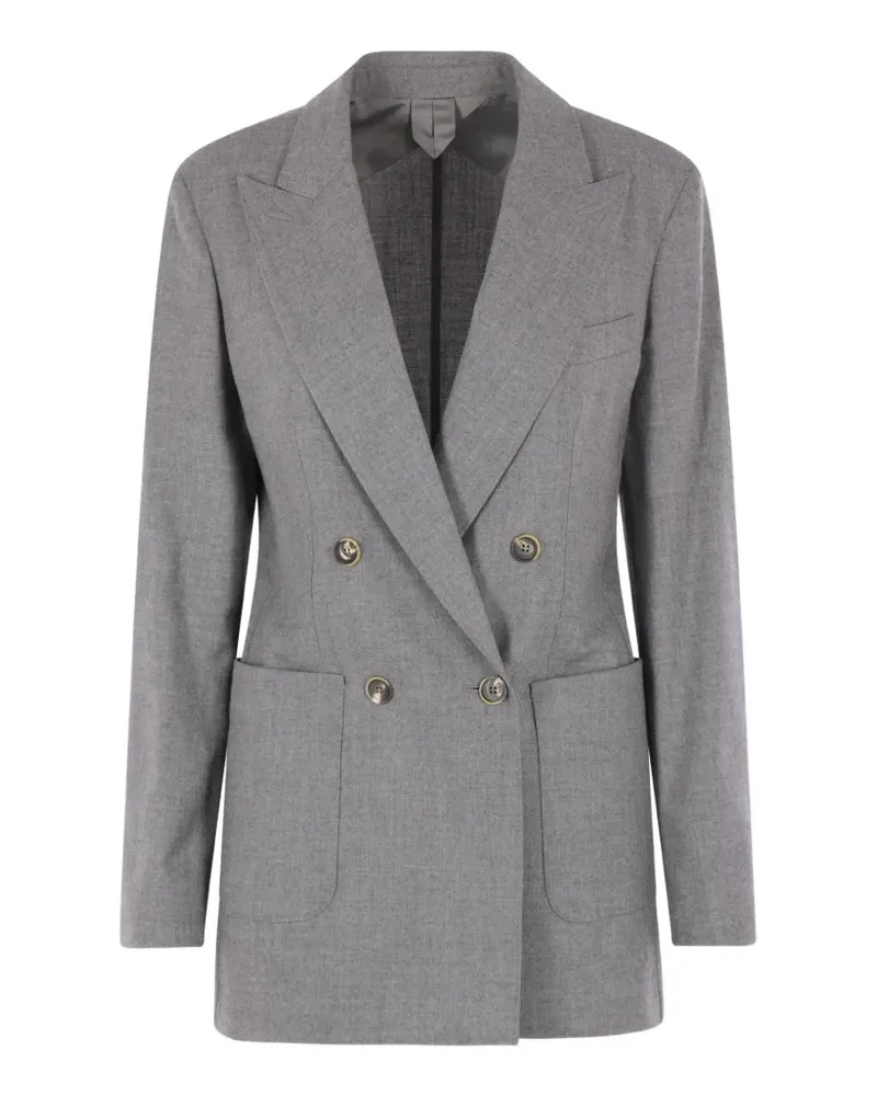 Max Mara Doppelreihiges Sakko mit steigendem Revers - Grau Grau