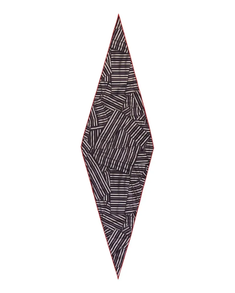 Ermenegildo Zegna stripe-print diamond-shaped scarf - Violett Violett