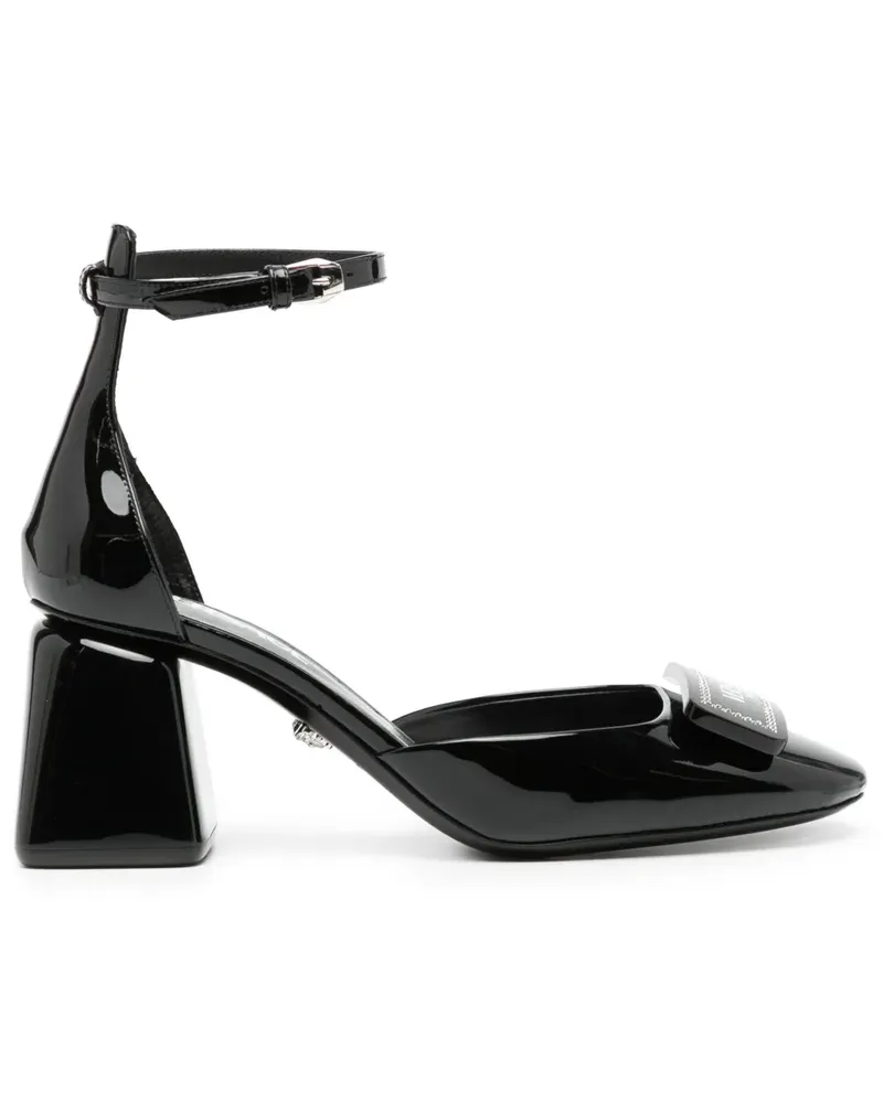 Versace Pumps aus Leder 80mm - Schwarz Schwarz