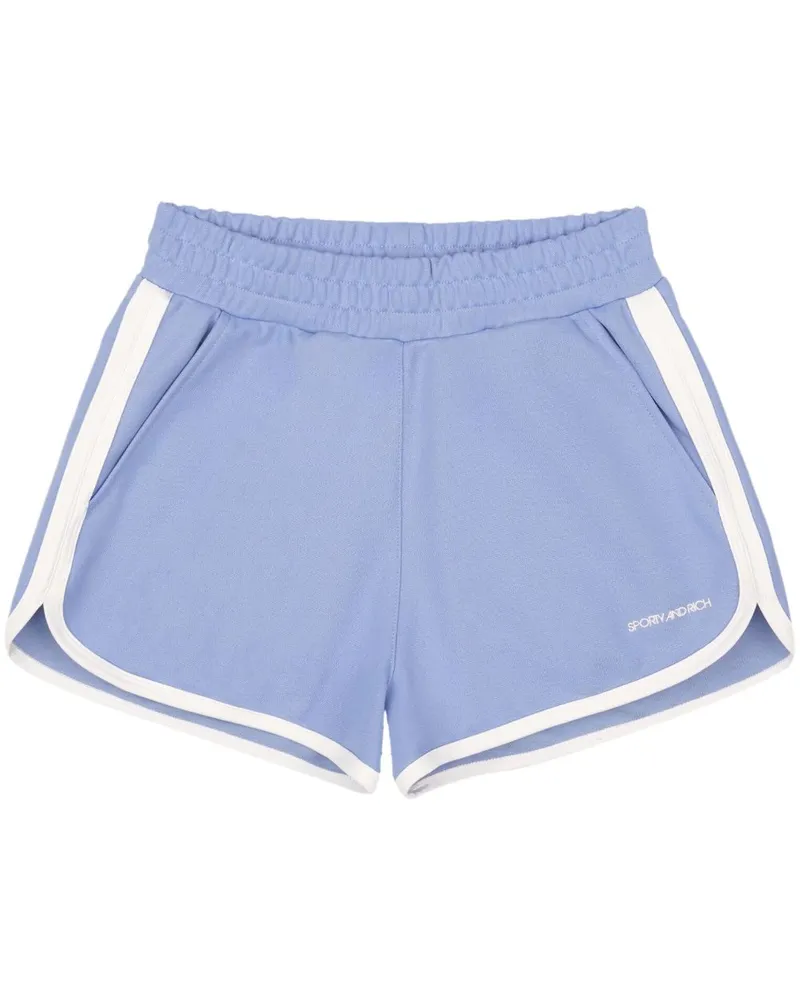 SPORTY & RICH Joggingshorts mit Logo-Print - Blau Blau