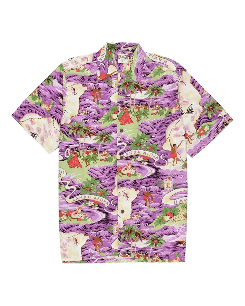 Fortela Landofaloha bowling-collar shirt - Violett Violett