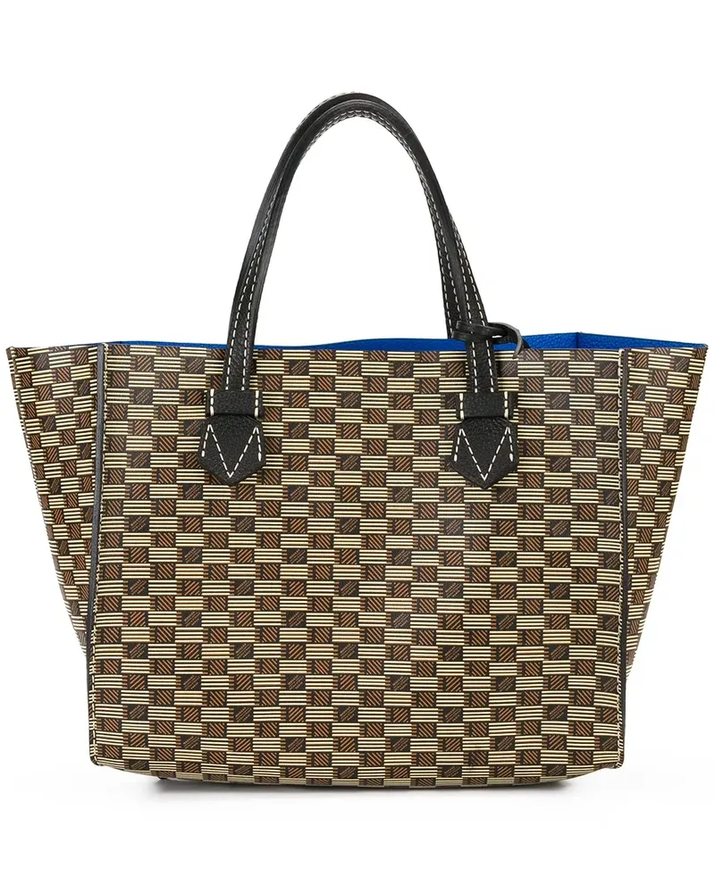 Moreau Paris Karierter Shopper mit zwei Henkeln - Braun Braun