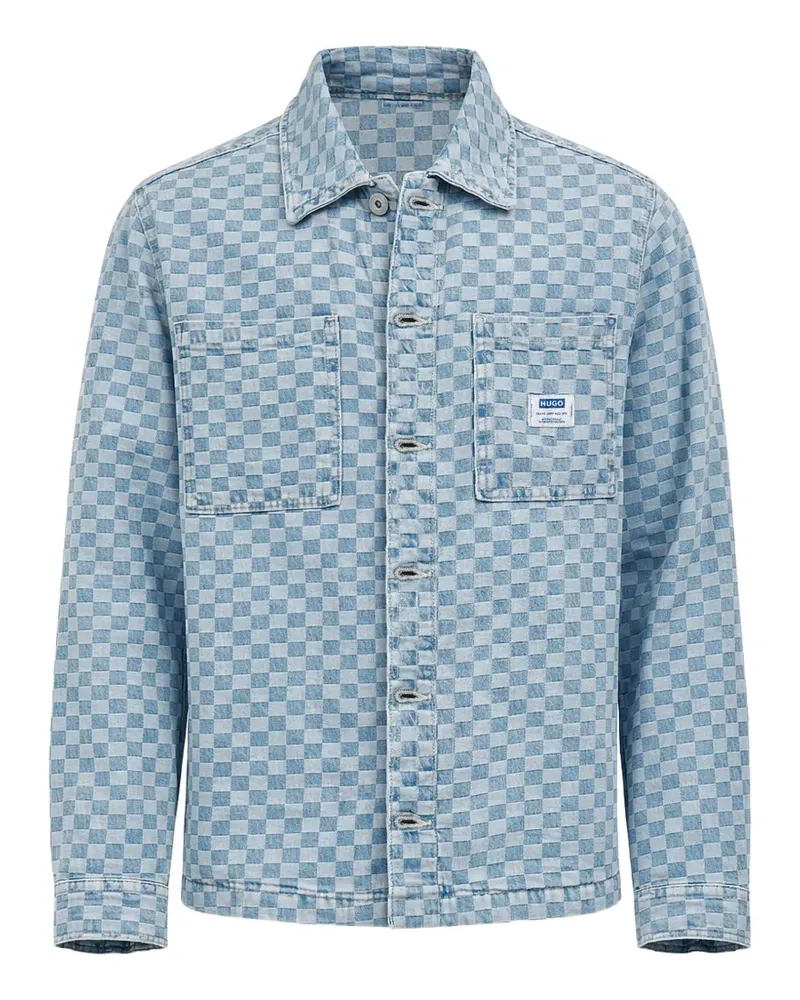 HUGO BOSS chequered button-fastening jacket - Blau Blau