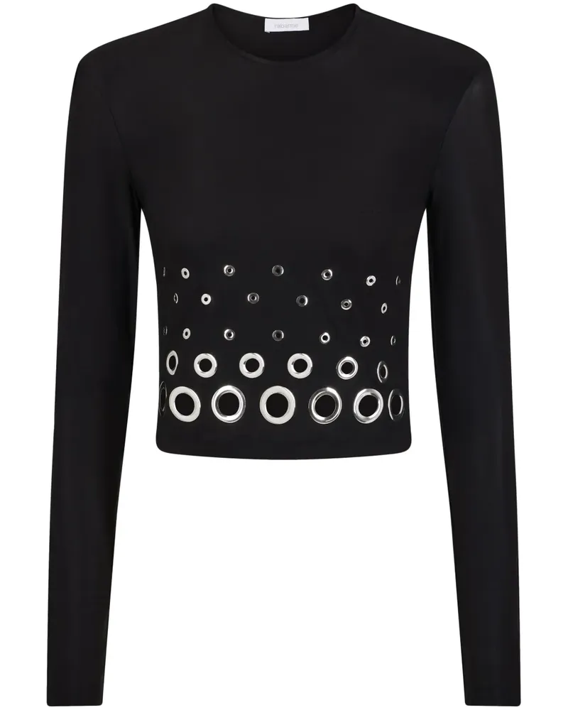 Paco Rabanne Cropped-Top mit Ösen - Schwarz Schwarz