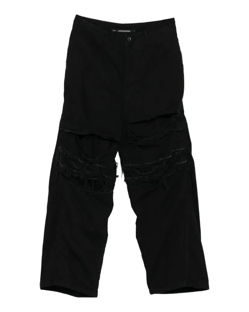 Julius Weite Jeans im Distressed-Look - Schwarz Schwarz