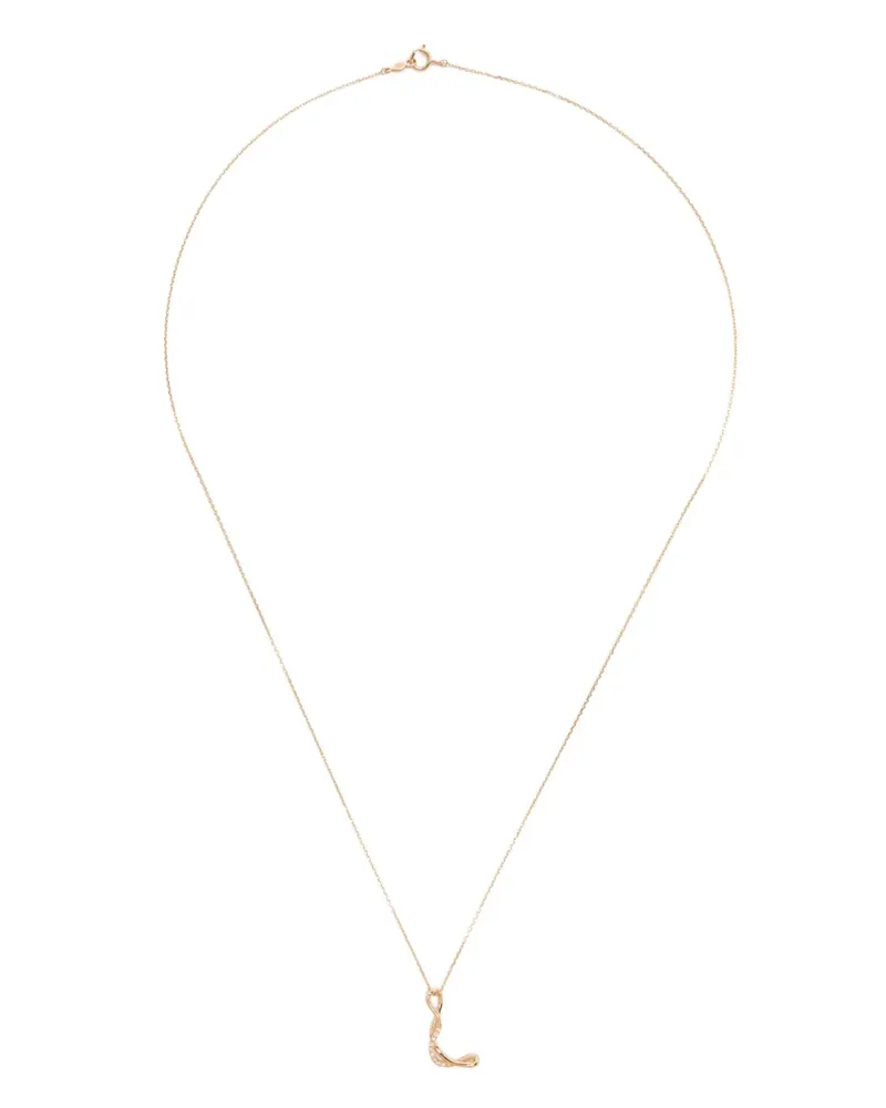 Charlotte Chesnais 18K yellow gold Letter L diamond necklace Gold