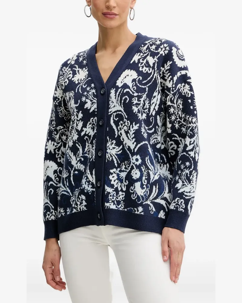 Guess Melinda floral-jacquard cardigan - Blau Blau