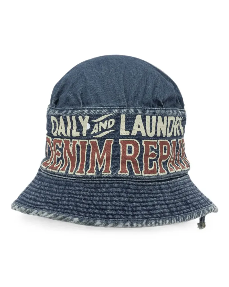 KAPITAL Laundry Fischerhut mit Logo - Blau Blau