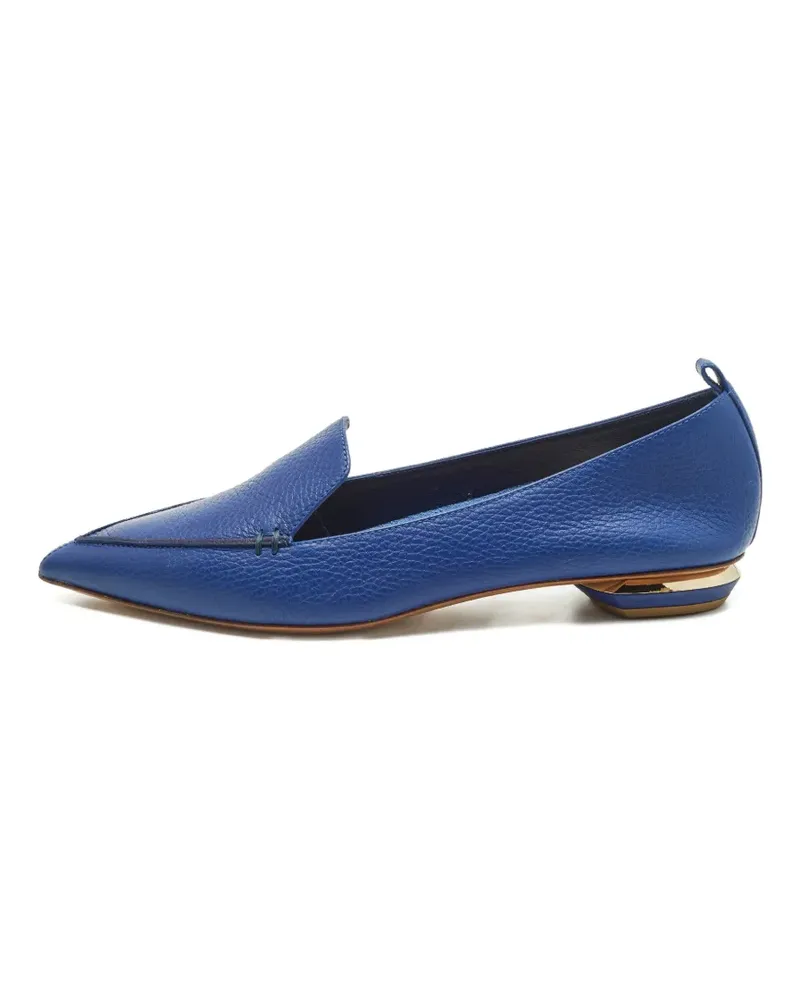 Nicholas Kirkwood Beya sculpted-heel leather loafers - Blau Blau