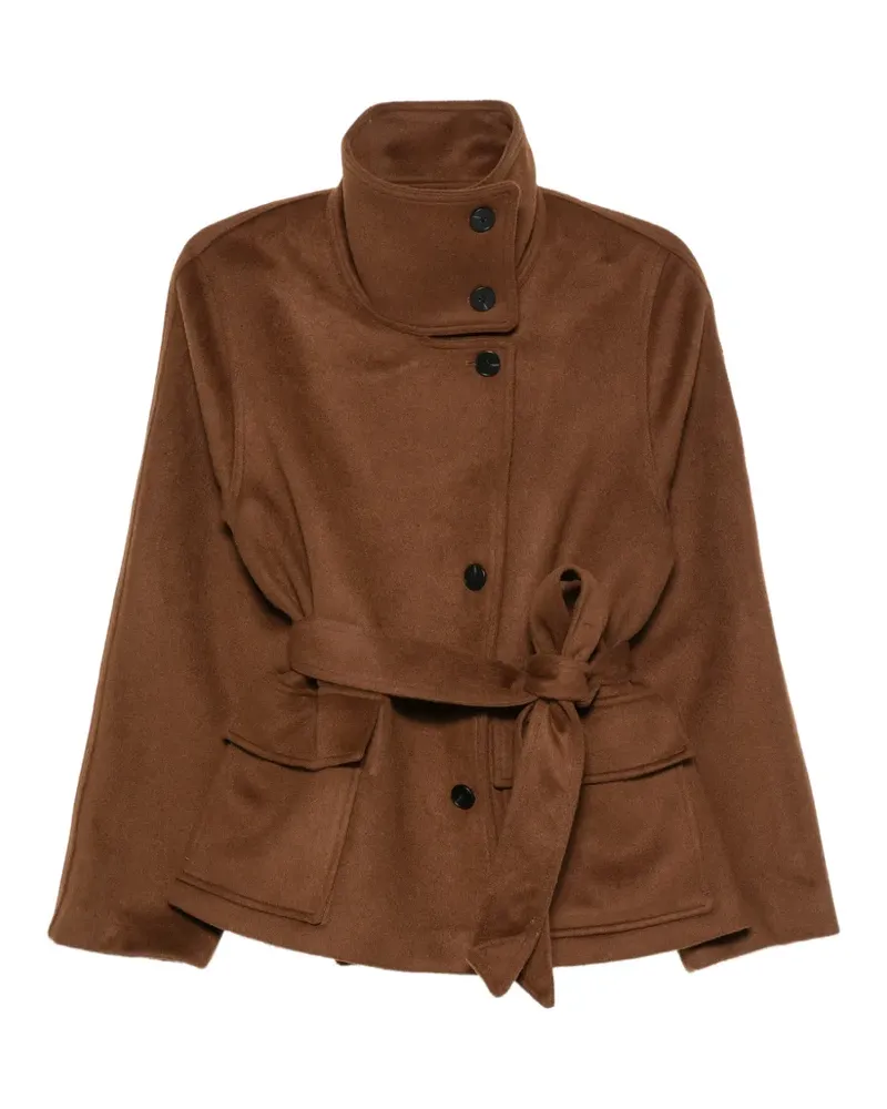 Samsøe & Samsøe Sagia belted high-neck jacket - Braun Braun