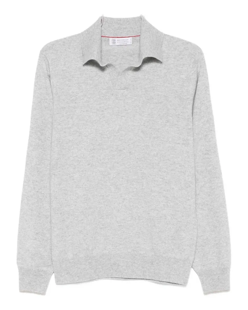 Brunello Cucinelli long-sleeve polo sweater - Grau Grau