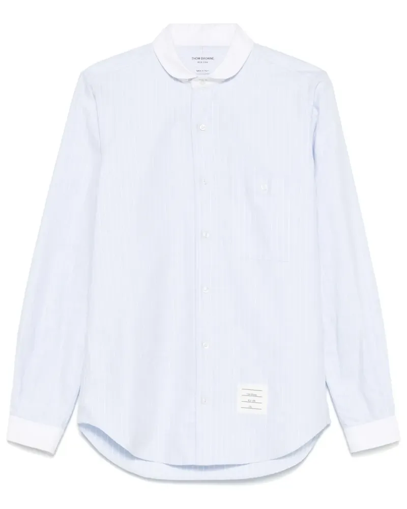 Thom Browne Nadelstreifen-Hemd mit Schalkragen - Blau Blau