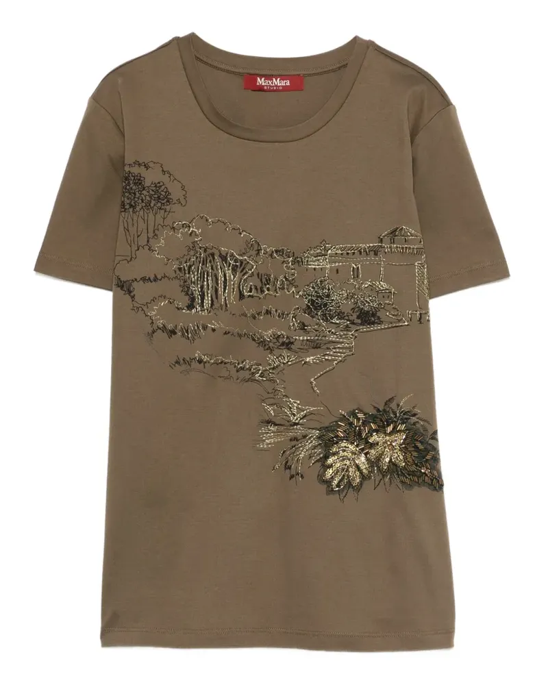 Max Mara embellished T-shirt - Braun Braun