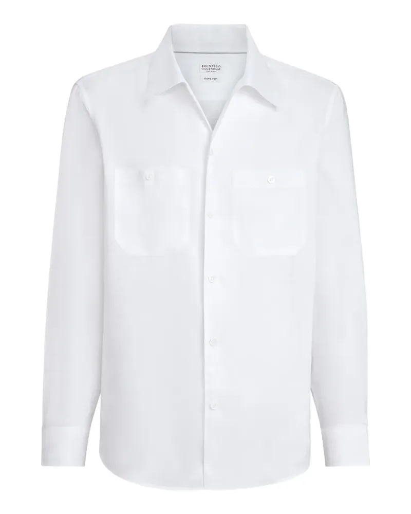 Brunello Cucinelli Leinenhemd mit Brusttaschen - Weiß Weiß