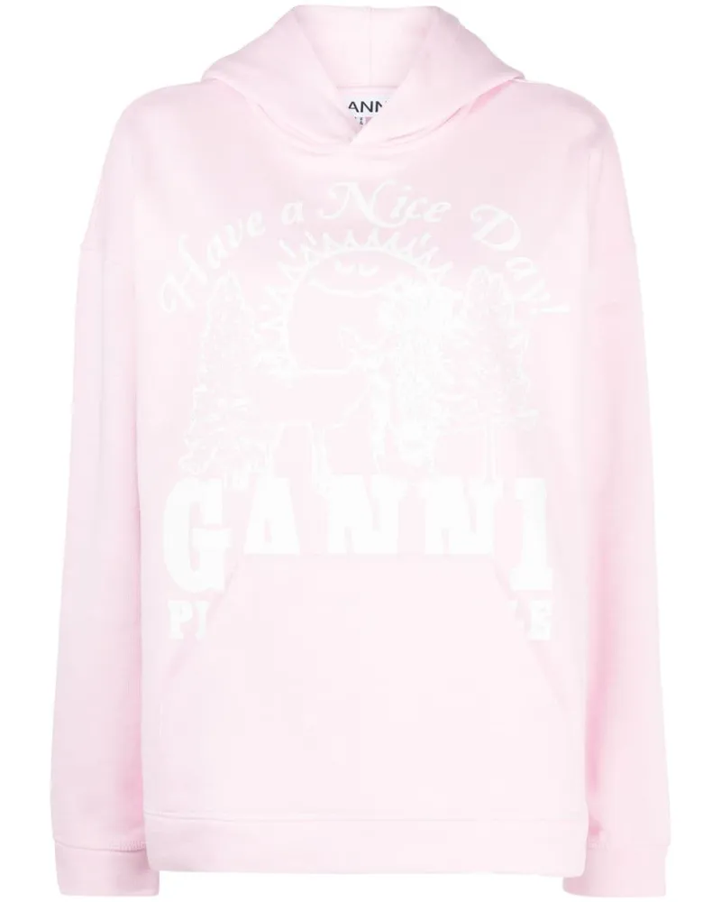 Ganni Hoodie aus Bio-Baumwolle - Rosa Rosa