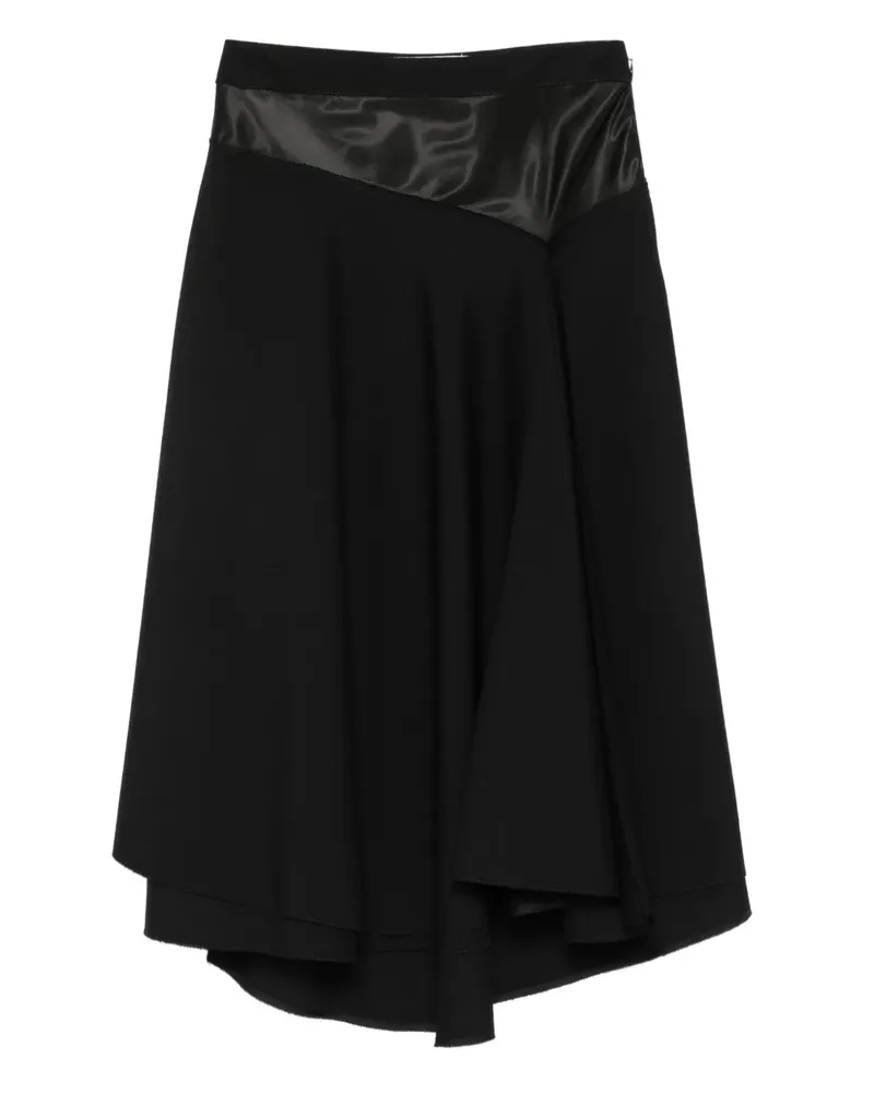 Marni Midirock mit Satineinsätzen - Schwarz Schwarz