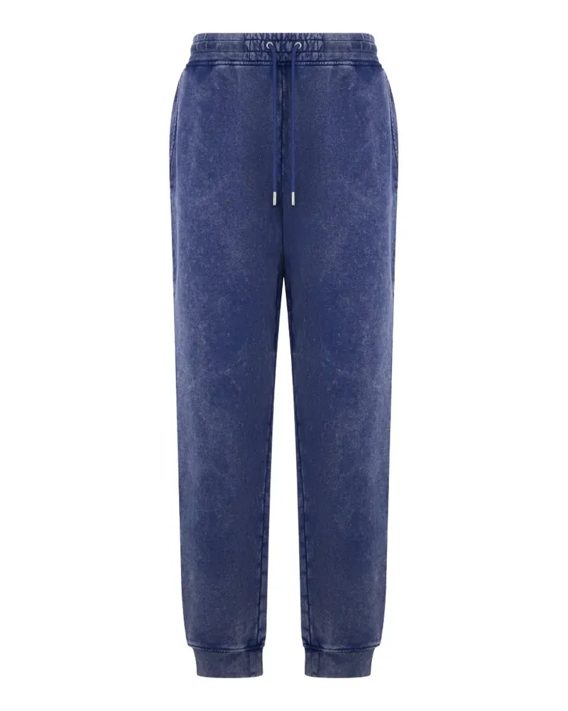 Moschino acid-wash drawstring track pants - Blau Blau