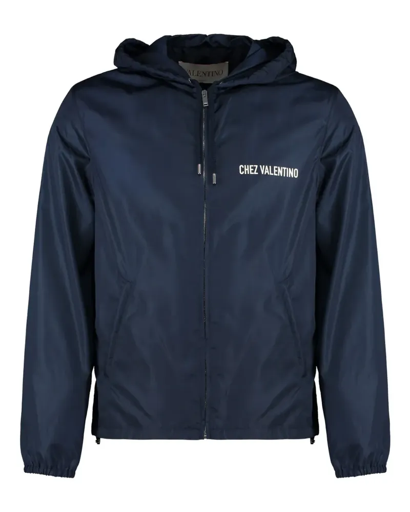Valentino Garavani Kapuzen-Windbreaker mit Chez-Print - Blau Blau