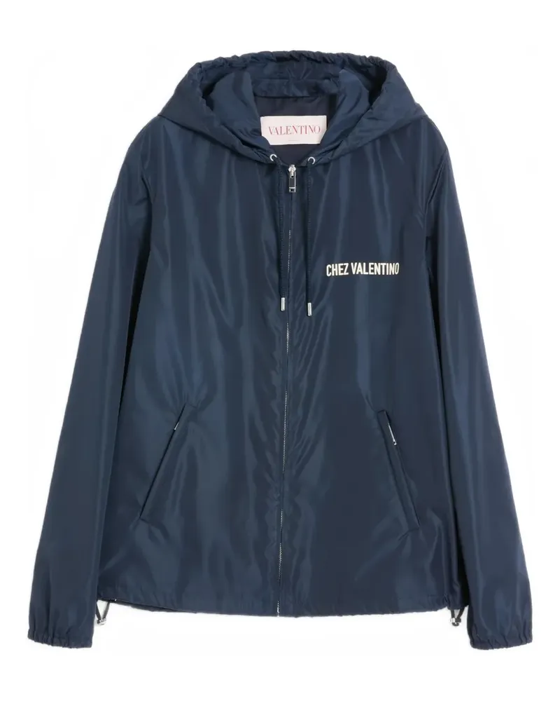 Valentino Garavani Kapuzen-Windbreaker mit Chez-Print - Blau Blau