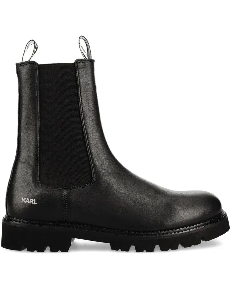Karl Lagerfeld Knöchelhohe Lederstiefel - Schwarz Schwarz