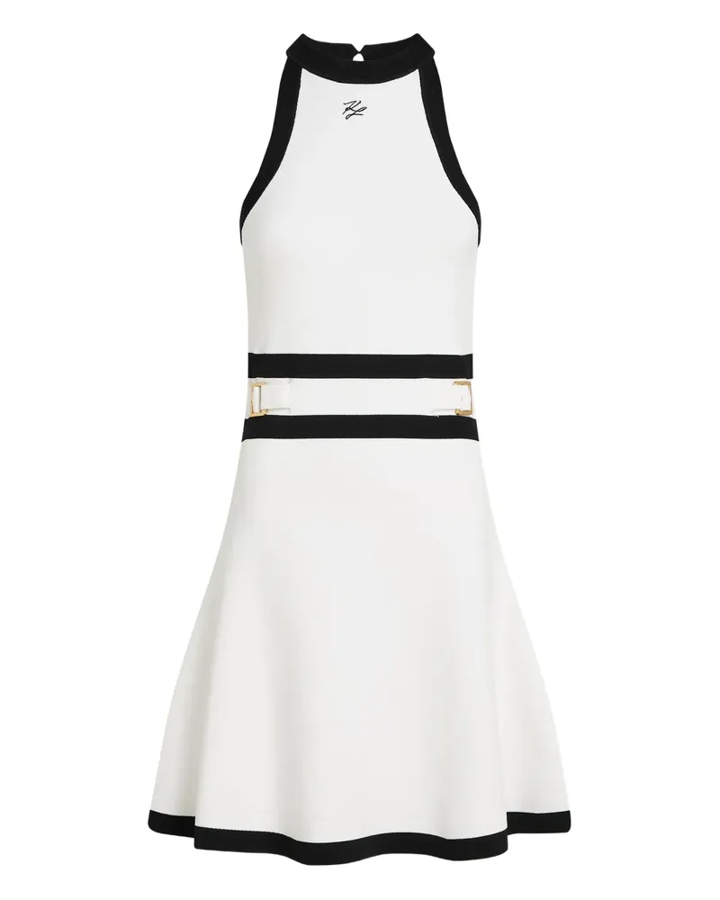 Karl Lagerfeld Strickkleid mit Gürtel - Weiß Weiß