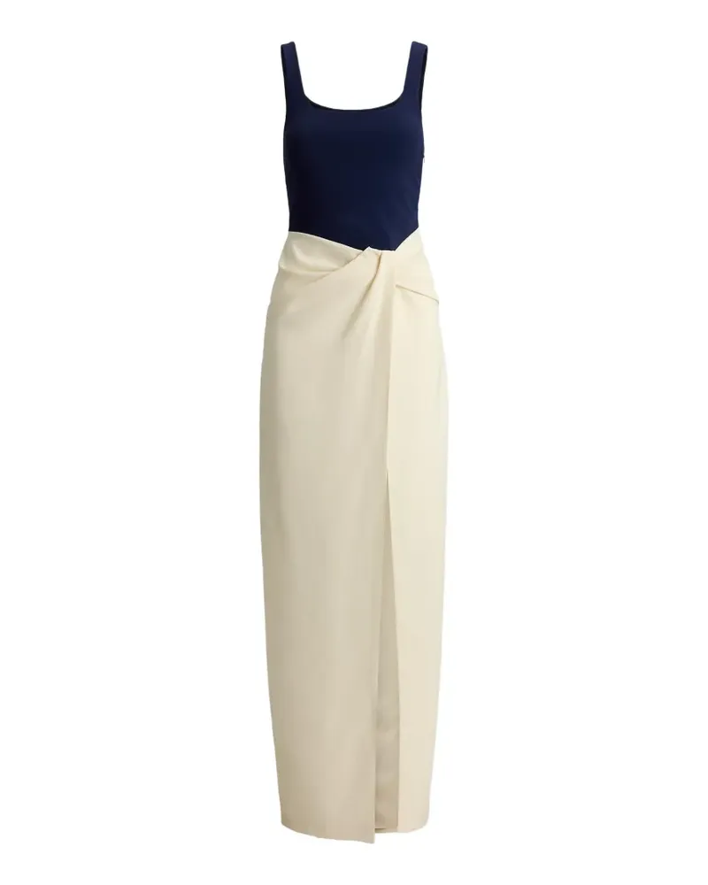 Ralph Lauren twist-detail two-tone maxi dress - Nude Nude