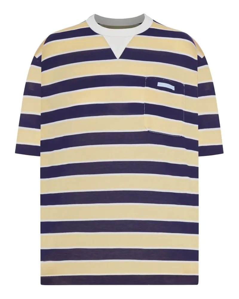 Prada striped pocket T-shirt - Gelb Gelb