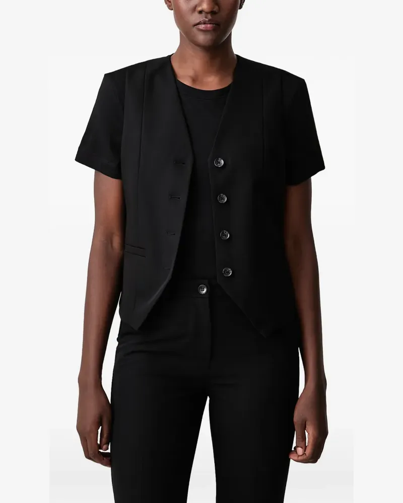 Sisley button-up waist-tie waistcoat - Schwarz Schwarz