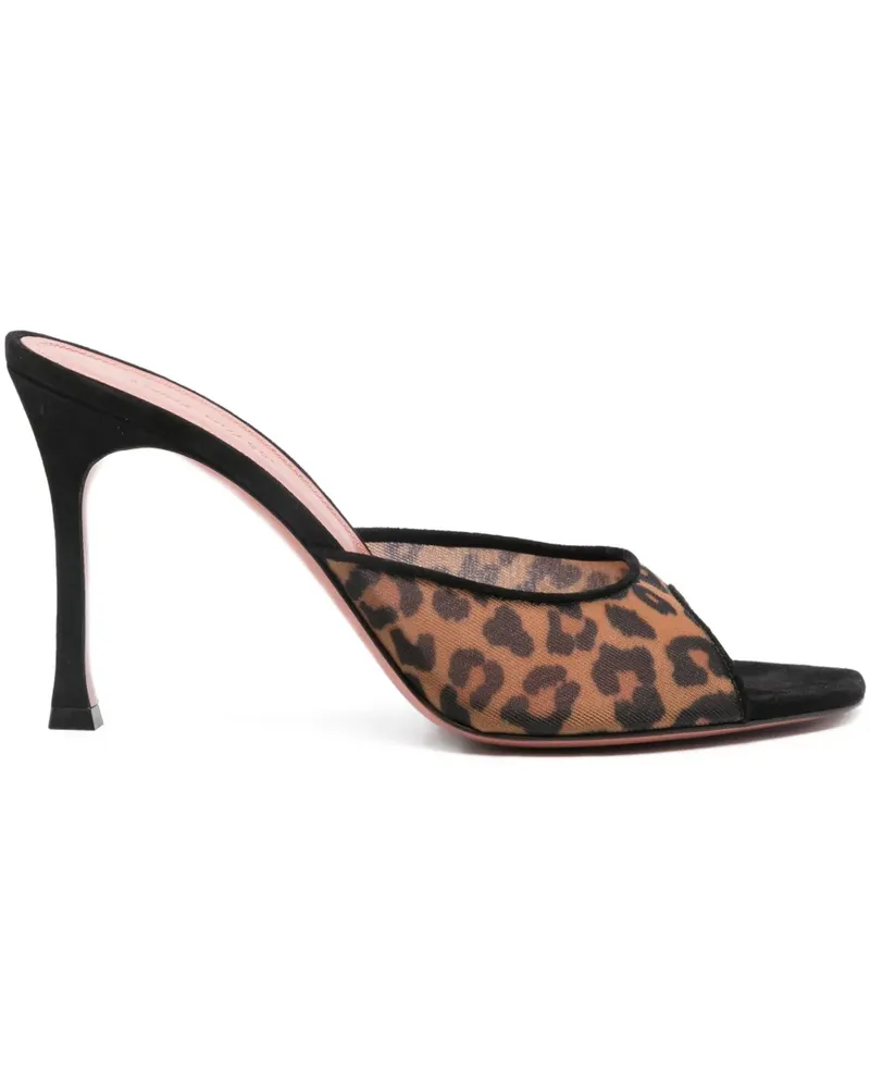 Amina Muaddi Alexa Mules mit Absatz 95mm - LEOPARD Leopard